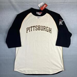 Vintage Nike Pittsburgh Pirates Center Swoosh Baseball 3/4 Shirt Mens Large 2003